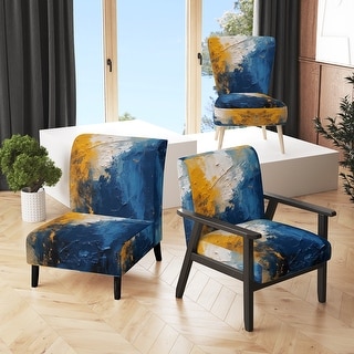 Designart "Blue and Yellow Intuitive Expressions I" Upholstered ...